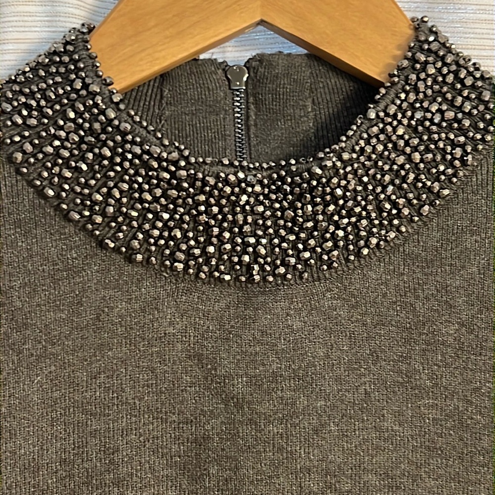 White House Black Market beaded mock neck sweater